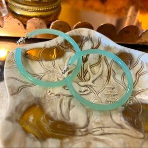 Machete Mint Green Lucite Acrylic Hoops